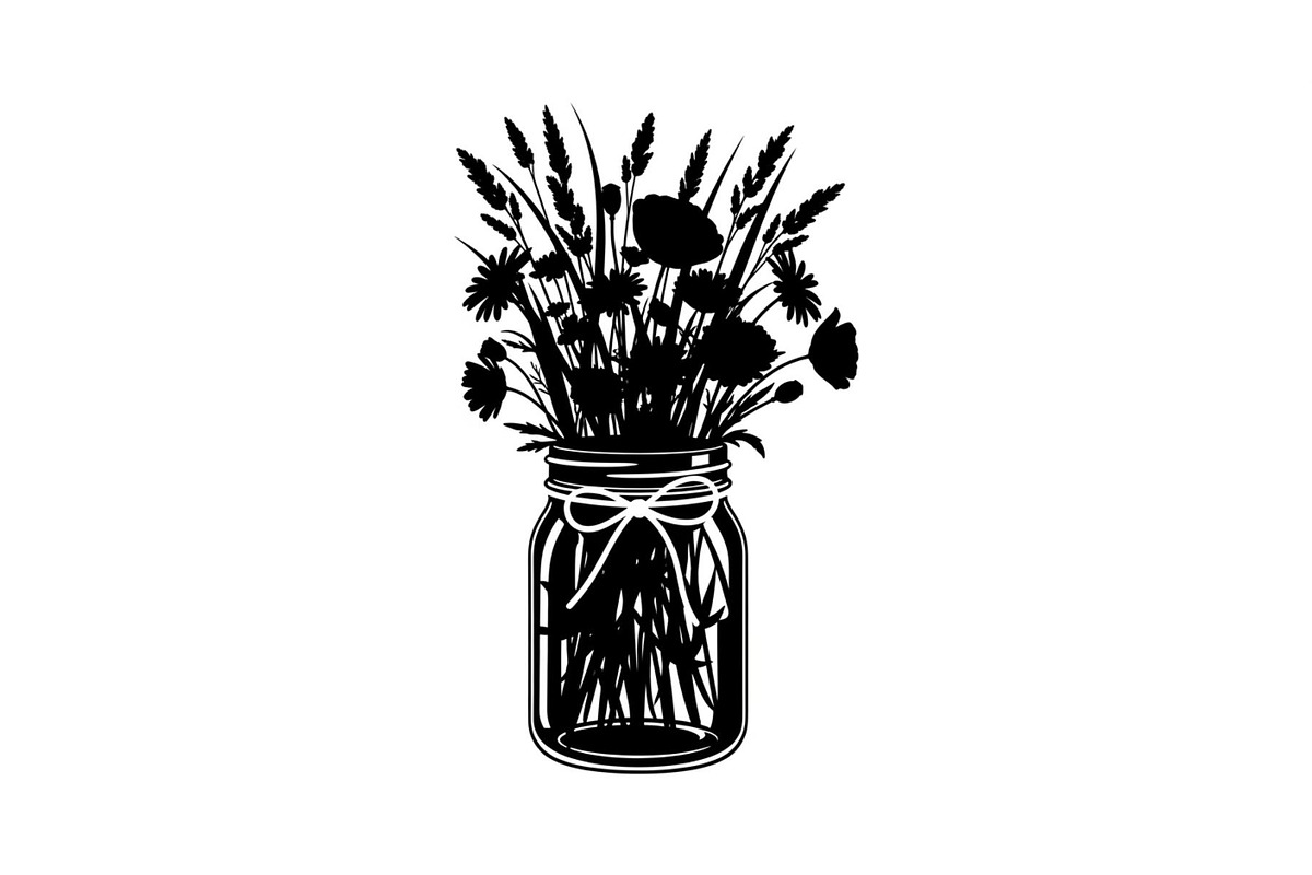 Wildflower Mason Jar SVG Bundle, an Illustration by Designs_River (Photo 4 of 31)