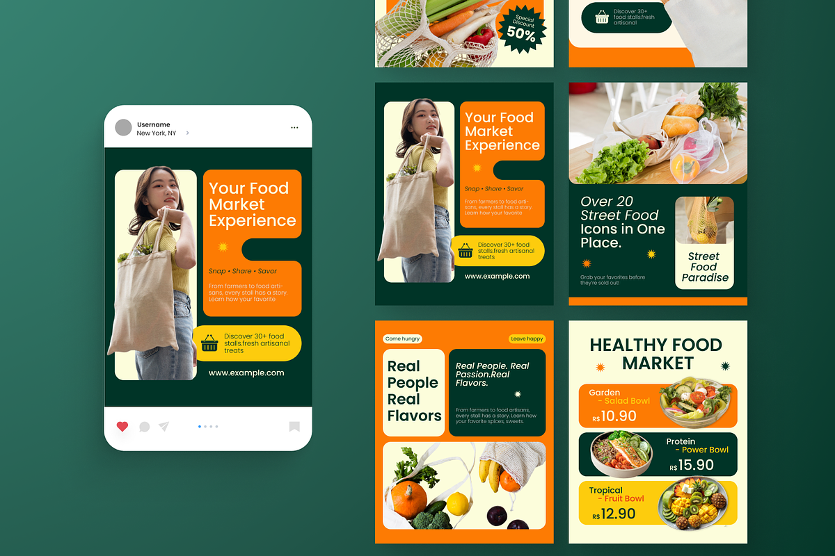 Food Market Instagram Post, a Social Media Template by Annora Studio (Photo 4 of 6)