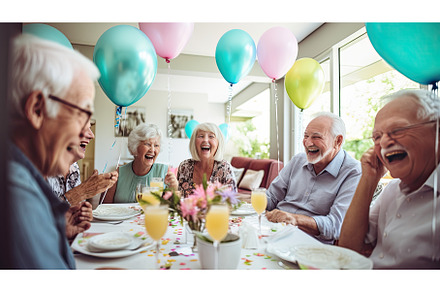 Happy senior people celebrating, a Person Photo by Neirfy