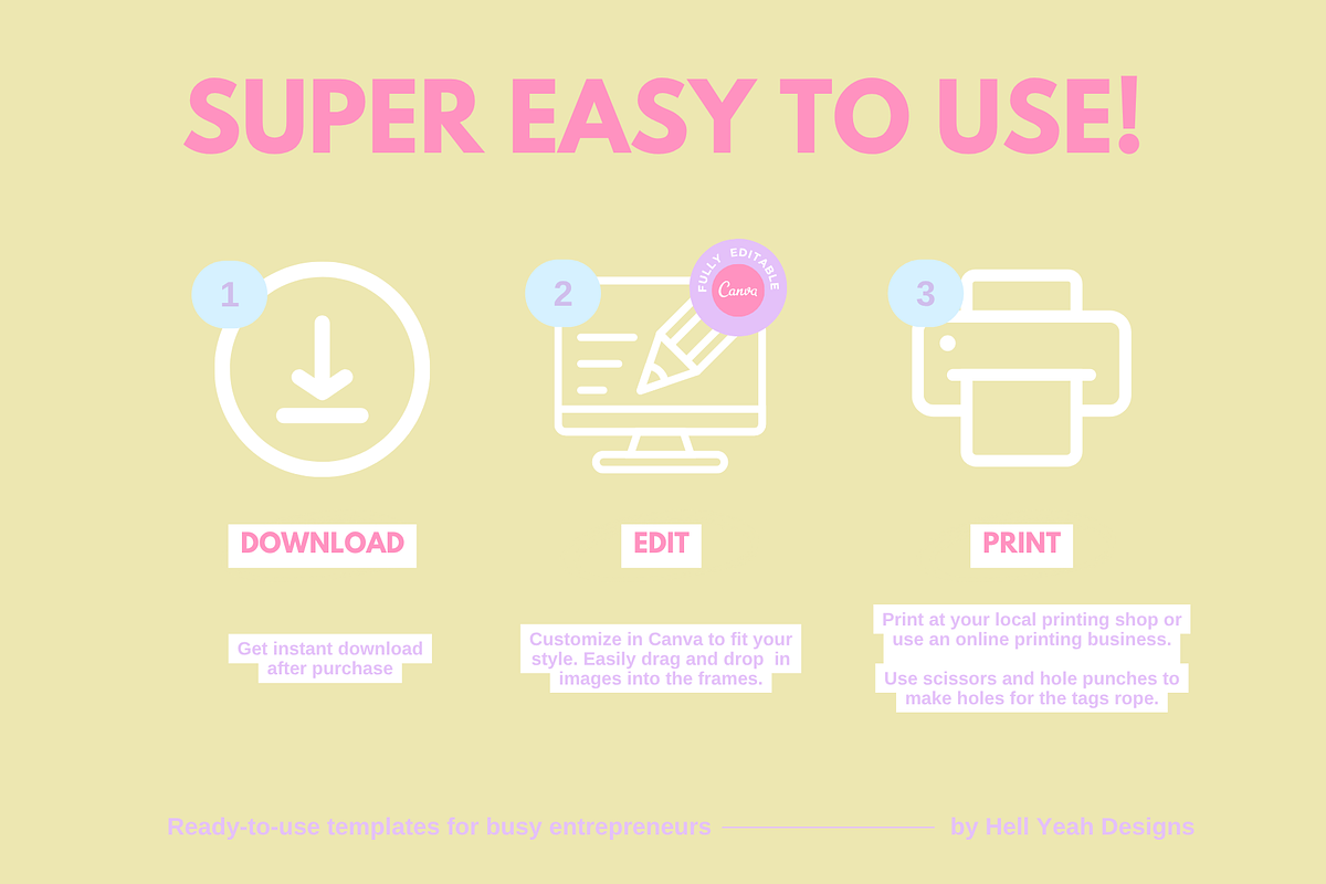 Pretty Pop Label Tag Templates Pack preview 2