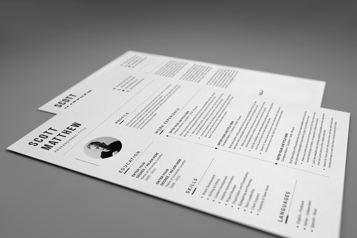 Resume/CV, a Resume Template by SlideCo (Photo 2 of 8)