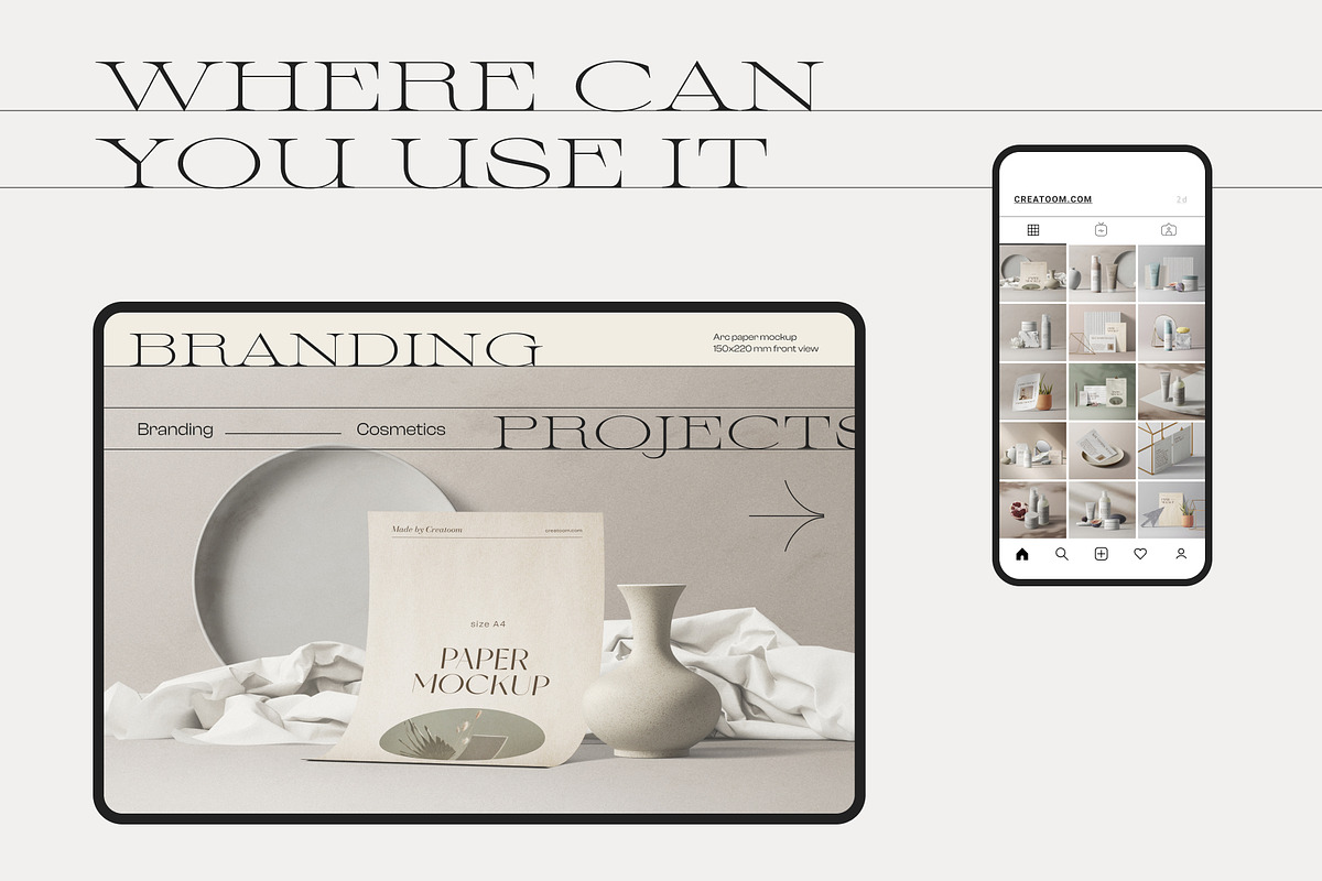 Branding&Cosmetics mockup pack, a Packaging Mockup by Creatoom