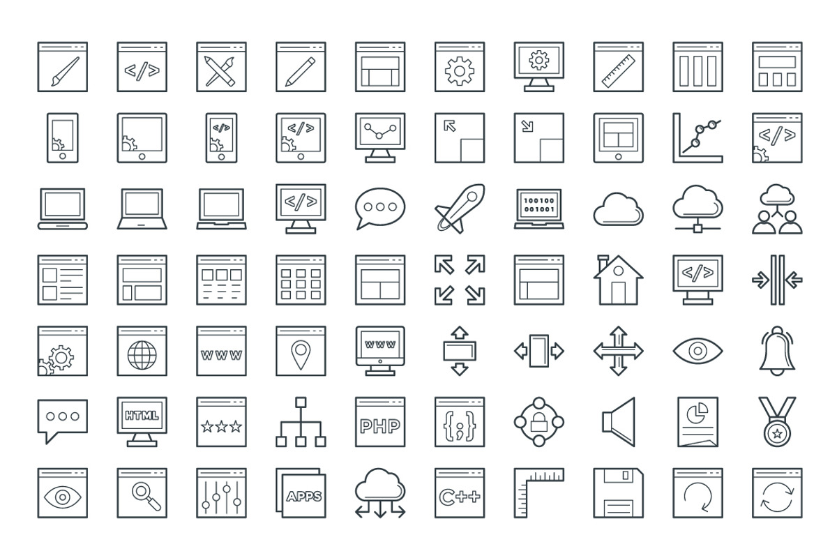 150+ Design and Development Icons, an Outline Icon by Vectors Market (Photo 2 of 4)
