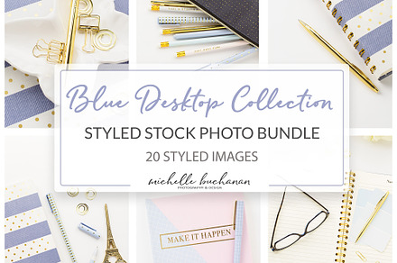 Blue Desktop Stock Photo Bundle