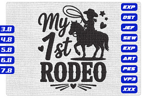 My 1st Rodeo Cowgirl Embroidery, an Illustration by Purpose Ekbal