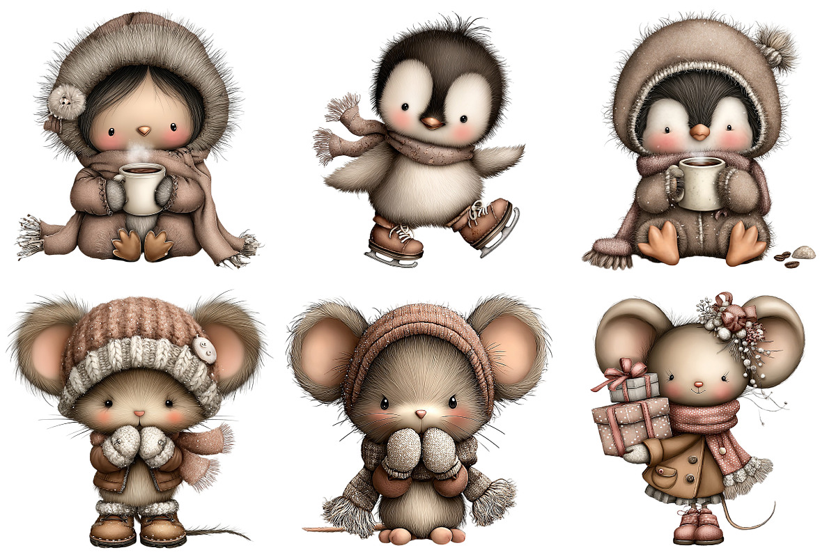 Cute Winter Animals Clipart, an Illustration by Craft Nest (Photo 9 of 10)