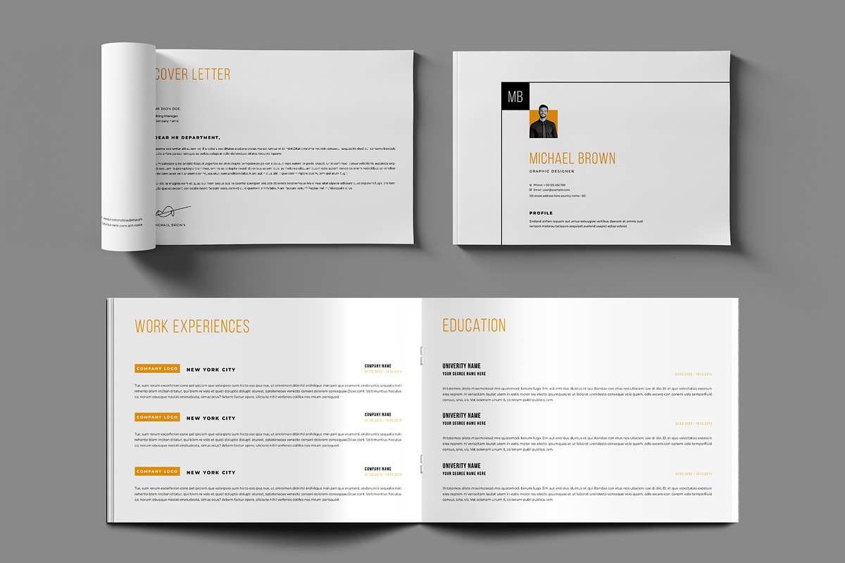 Resume Booklet Landscape, a Resume Template by MightyDesign (Photo 4 of 7)