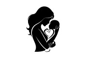 50 Mother and Baby Love Silhouette S, an Illustration by Designs_River (Thumbnail 34 of 51)
