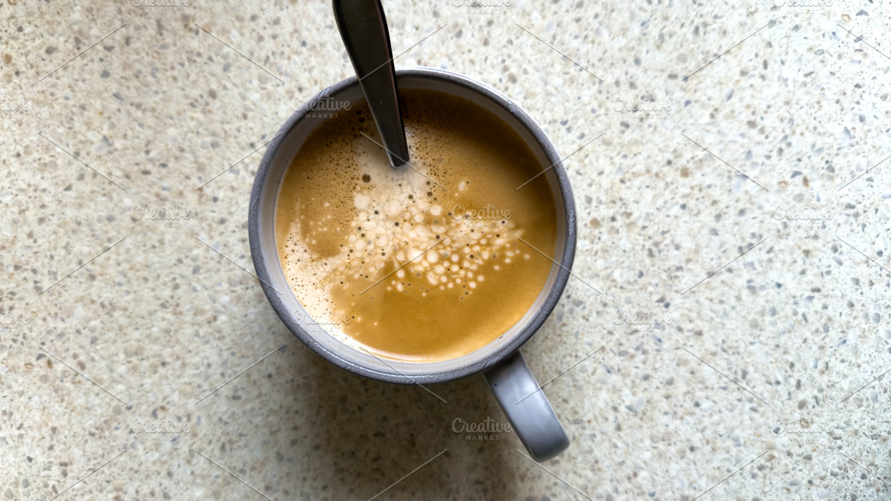 Coffee Cup With Copy Space Top View, a Food & Drink Photo by THP Creative