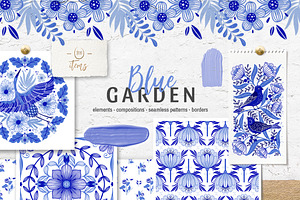 Blue Garden Floral Collection