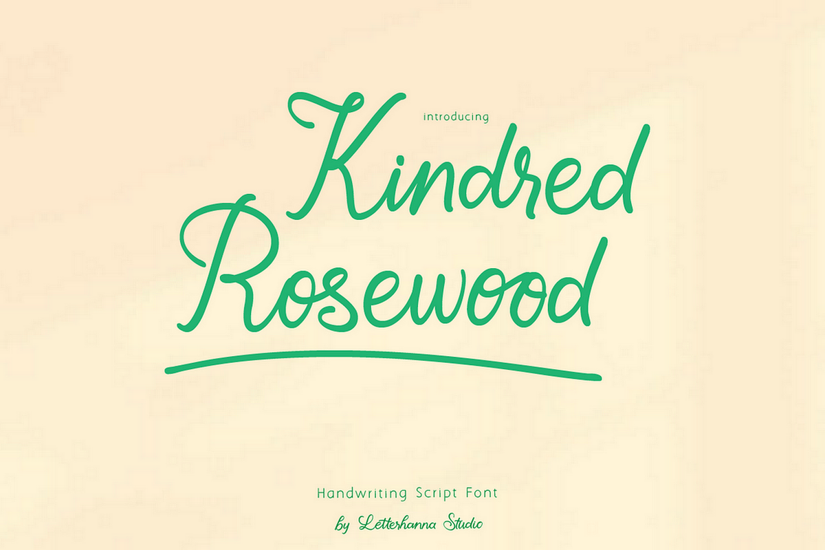 Kindred Rosewood Font, a Handwritten Font by Letterhanna Studio (Photo 1 of 13)