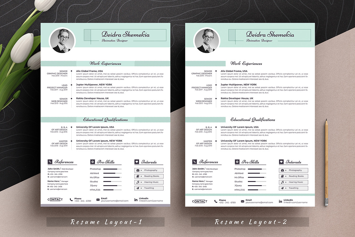 Resume Cv Template Word Apple Pages, a Resume Template by Tbunny (Photo 3 of 6)