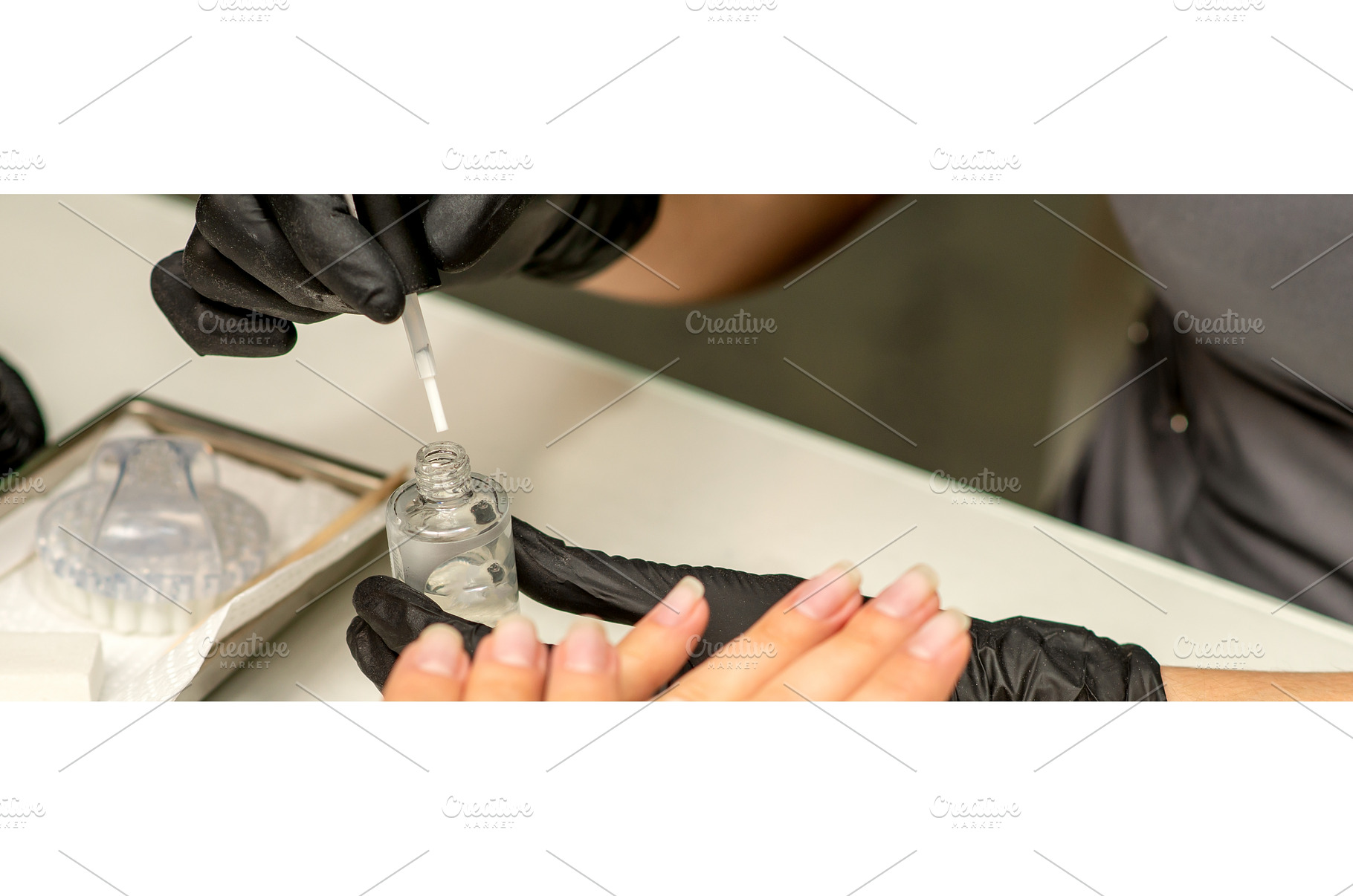 Manicure painting process. Manicure, a Beauty & Fashion Photo by okskukuruza