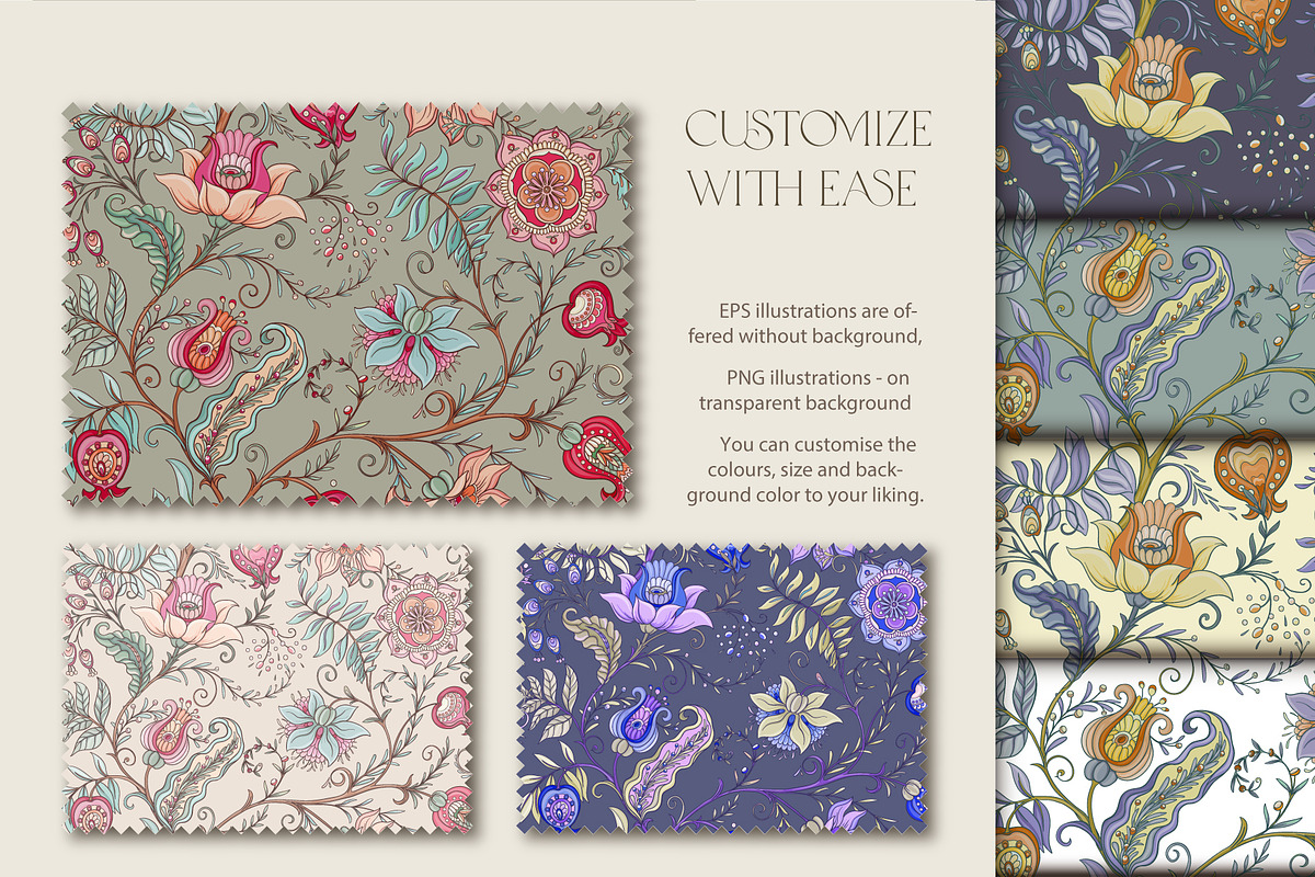 Pomegranate flower seamless patterns, a Pattern Graphic by Elen-Lane (Photo 4 of 6)