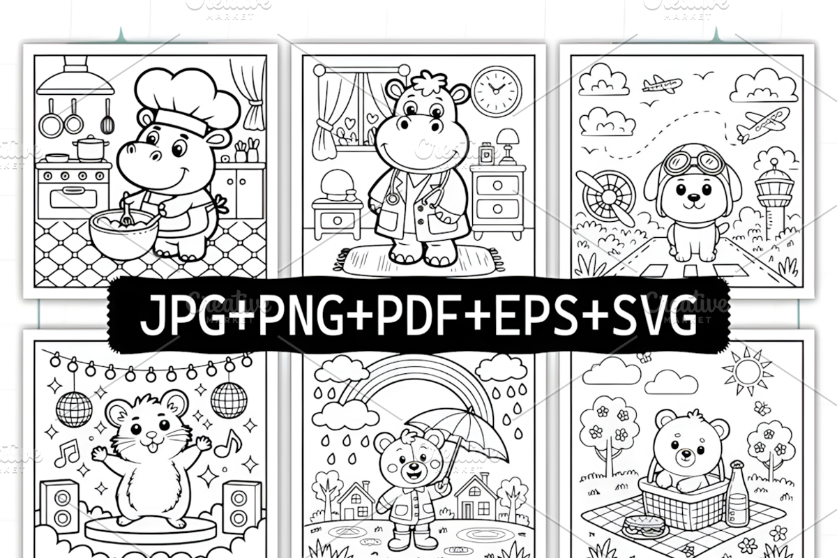 Bold Easy Capybara Days Coloring Pag, an Animal Illustration by Coco Bloom (Photo 2 of 8)