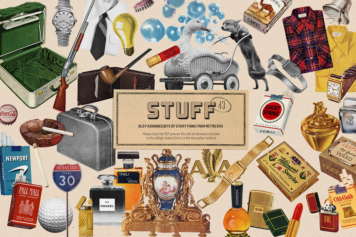 Vintage Collage Creator 1170+ Assets, an Object Graphic by Veris Studio (Photo 47 of 56)