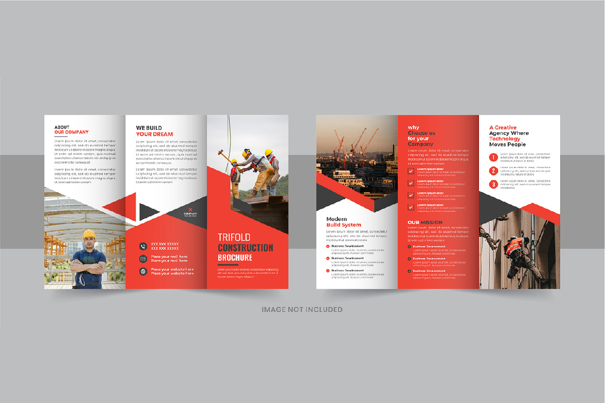 Construction trifold brochure design, a Brochure Template by Pavel_design