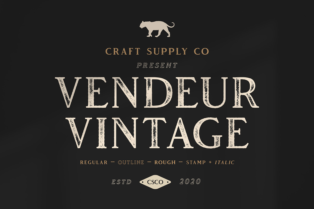 Vendeur Vintage Font Family + Extras