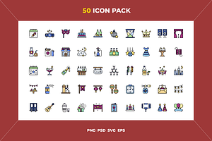 Night party icons, an Outline Icon by Wencory