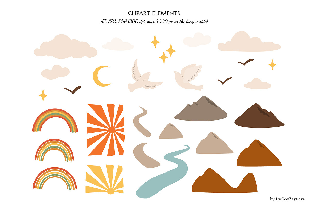 Groovy abstract landscape creator, a Decorative Illustration by LyubovZaytseva (Photo 13 of 18)