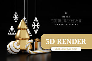 3d render Christmas illustrations