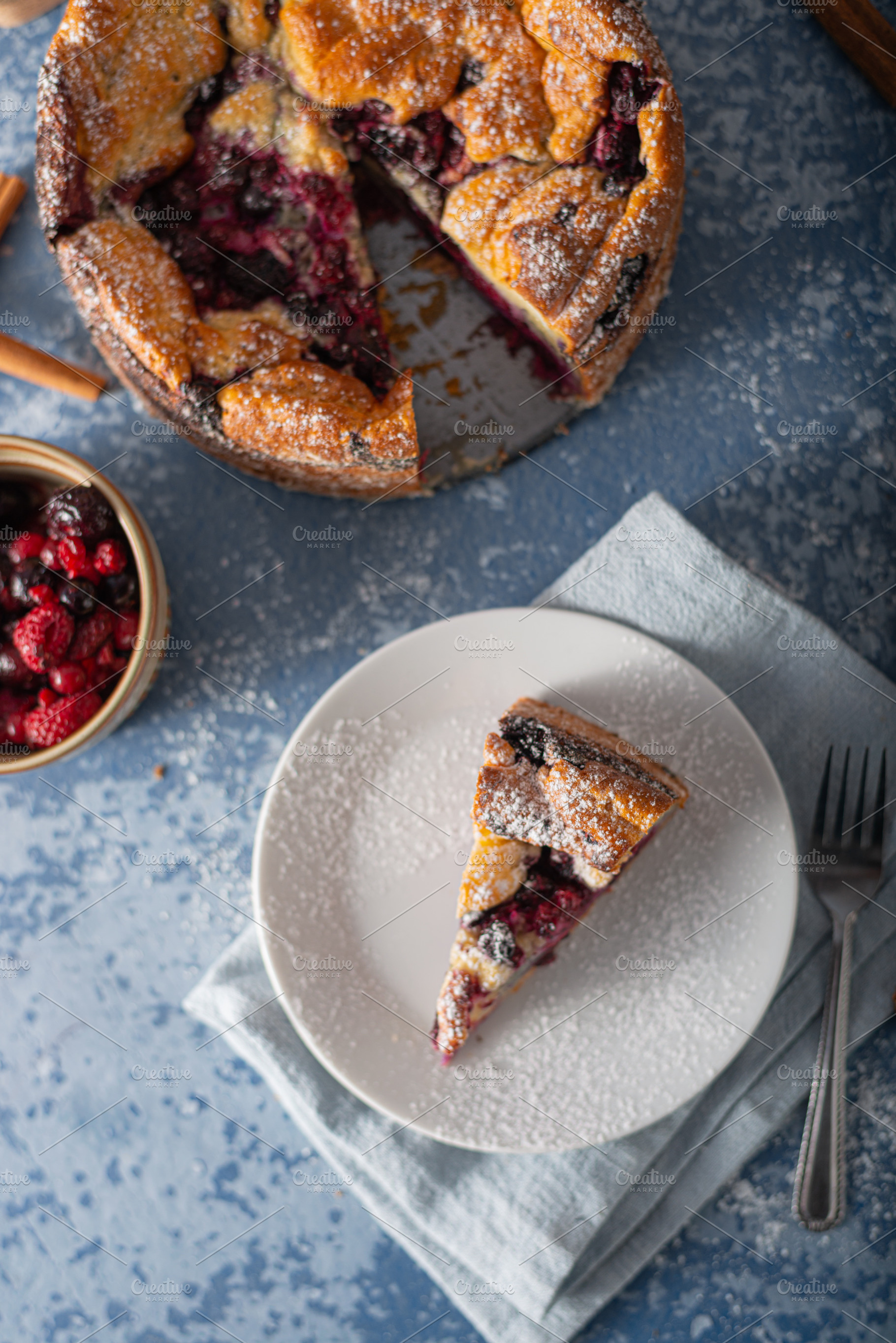 Breaded rustic pie with berries, a Food & Drink Photo by Stepanek Photography