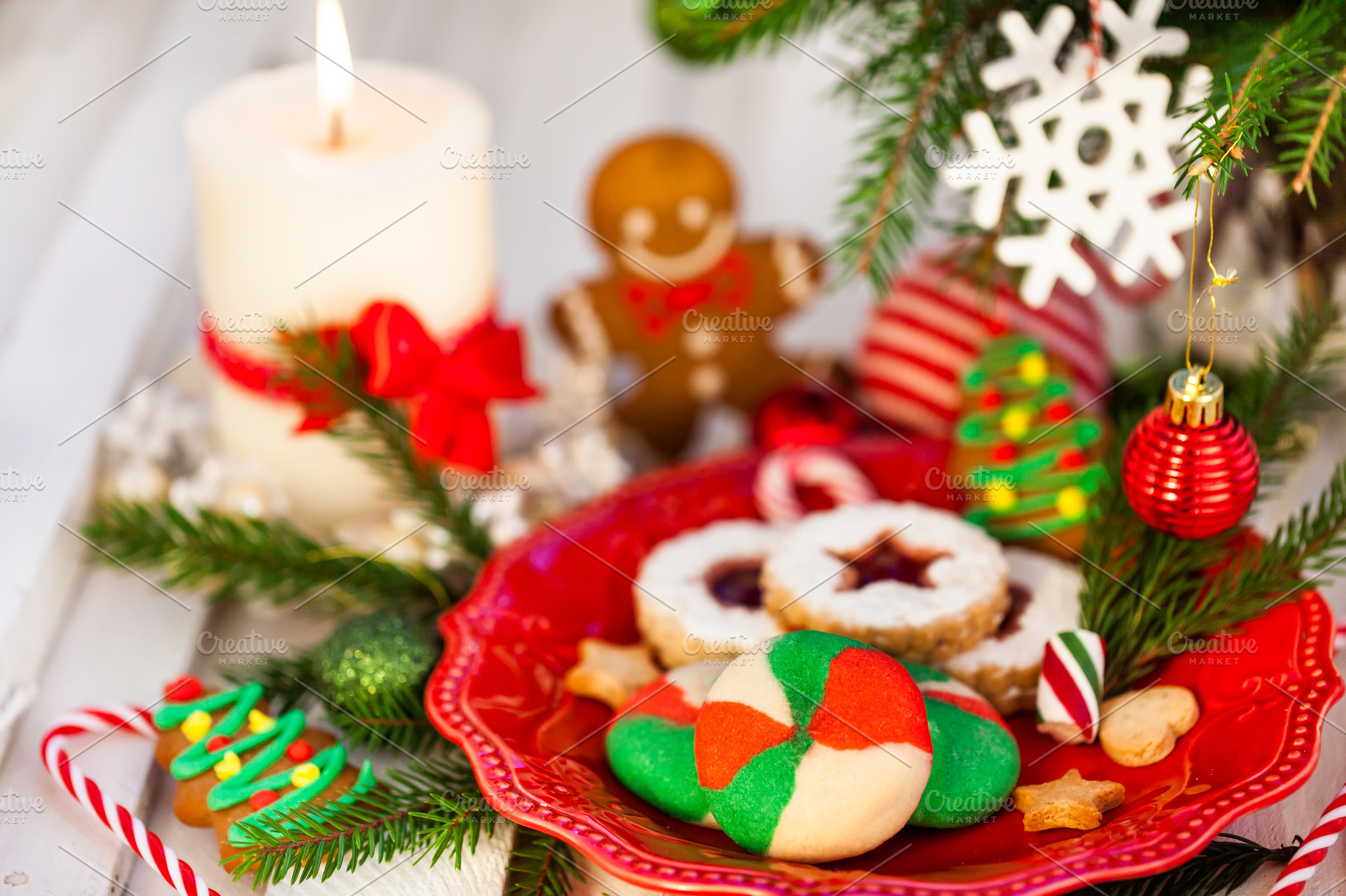 Sweet Shortbread Tricolor cookies, a Holiday Photo by Kate S
