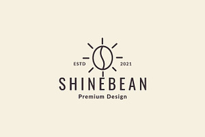 Coffee Bean Sunshine Logo Symbol