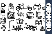 Urban Eco Lifestyle Icons Set, an Illustration by designvectx (Thumbnail 1 of 3)