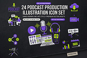 Podcast Production Icon EPS Bundle, a Technology Illustration by NH graphic (Thumbnail 1 of 3)
