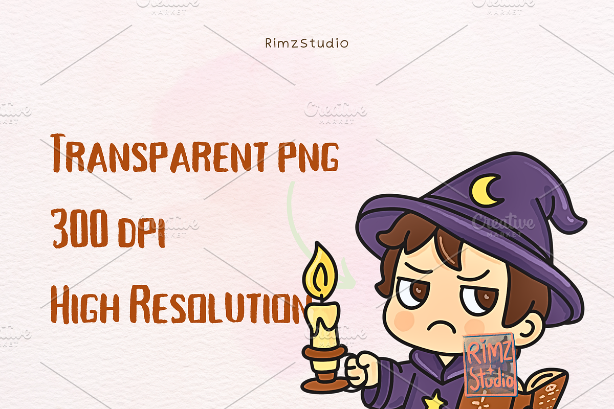Kawaii Halloween's clipart set png, a Person Illustration by RimzStudio (Photo 2 of 5)