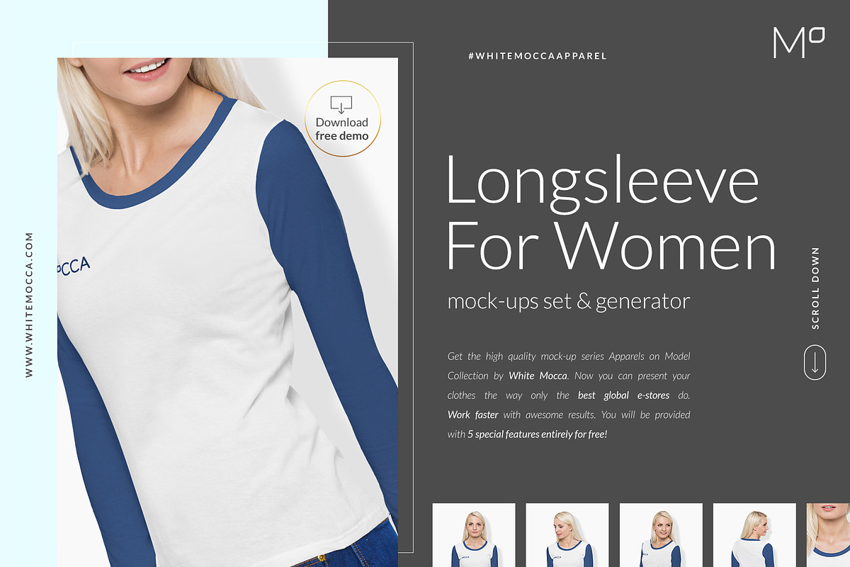 Women Longsleeve Mock-ups Set DEMO, a Books & Magazine Mockup by Apparel_Mockups (Photo 4 of 23)