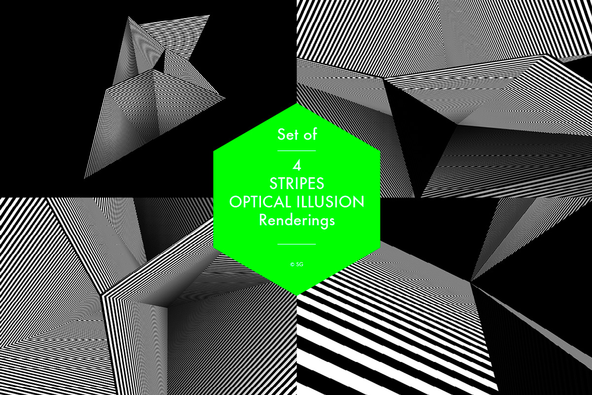 Set of 4 stripes, optical illusions, a Graphic by helloSG (Photo 1 of 2)