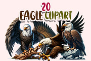 Eagle Clipart PNG Bundle, an Illustration by M9 Design (Thumbnail 1 of 7)