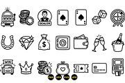 Casino Vector Icon Set, an Illustration by designvectx (Thumbnail 3 of 3)