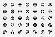Basicons / Construction / Gears, an Outline Icon by Danil Polshin (Thumbnail 2 of 4)