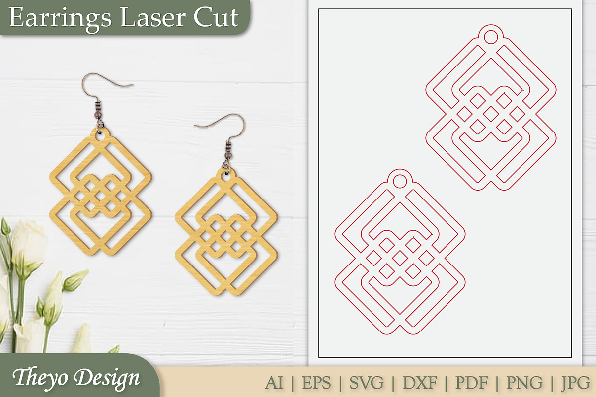 Abstract celtic Earrings Laser Cut, an Illustration by Theyo Design (Photo 11 of 13)
