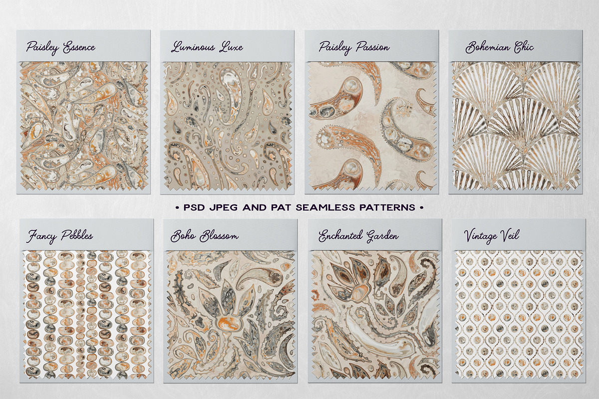 Paisley Dreams Seamless Patterns, a Pattern Graphic by OlgaRom (Photo 3 of 11)