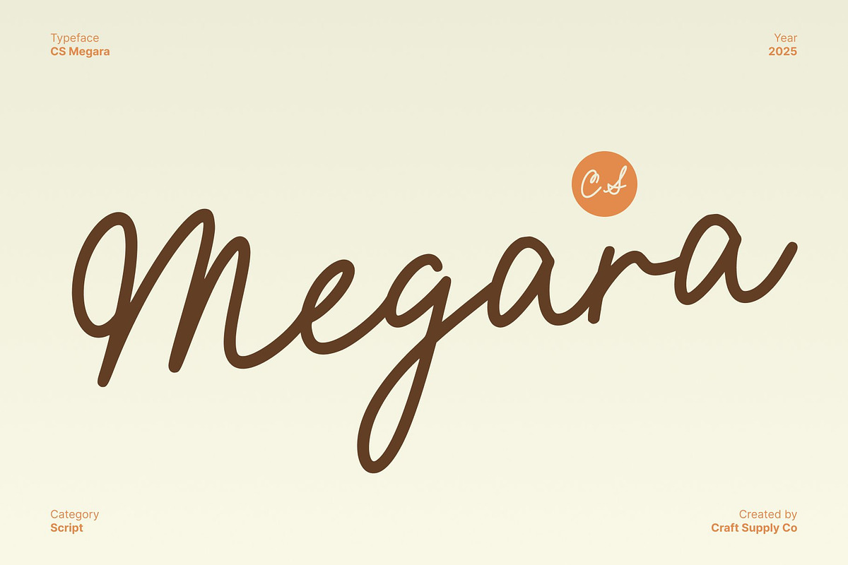 CS Megara – Handwritten Script Font, a Script Font by Craft Supply Co. (Photo 1 of 8)