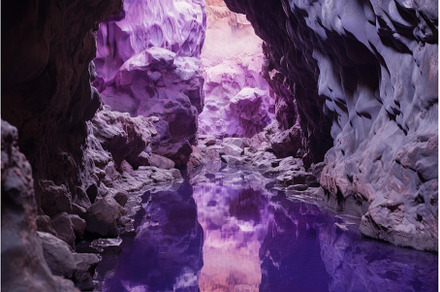Geological Purple cave rock curve, a Nature Photo by Ylivdesign