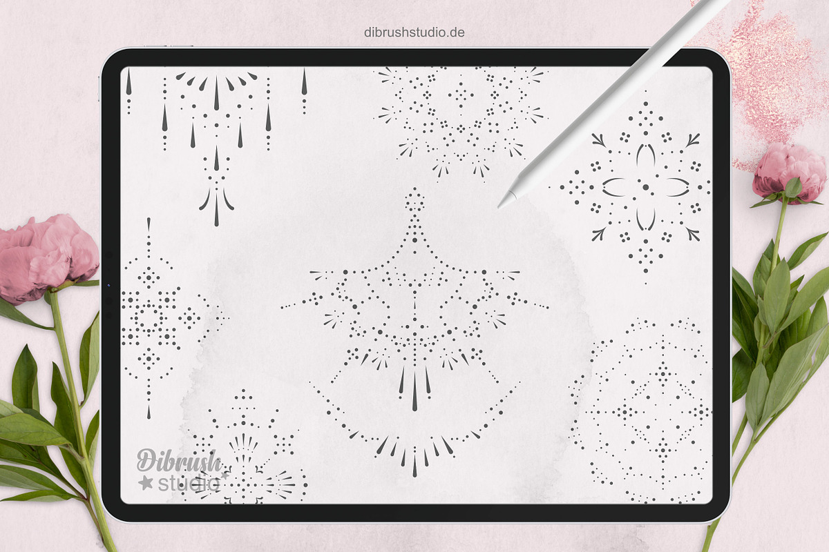 Procreate Ornament Tattoo Stamps, a Brush Add-On by DiBrush Studio (Photo 8 of 9)
