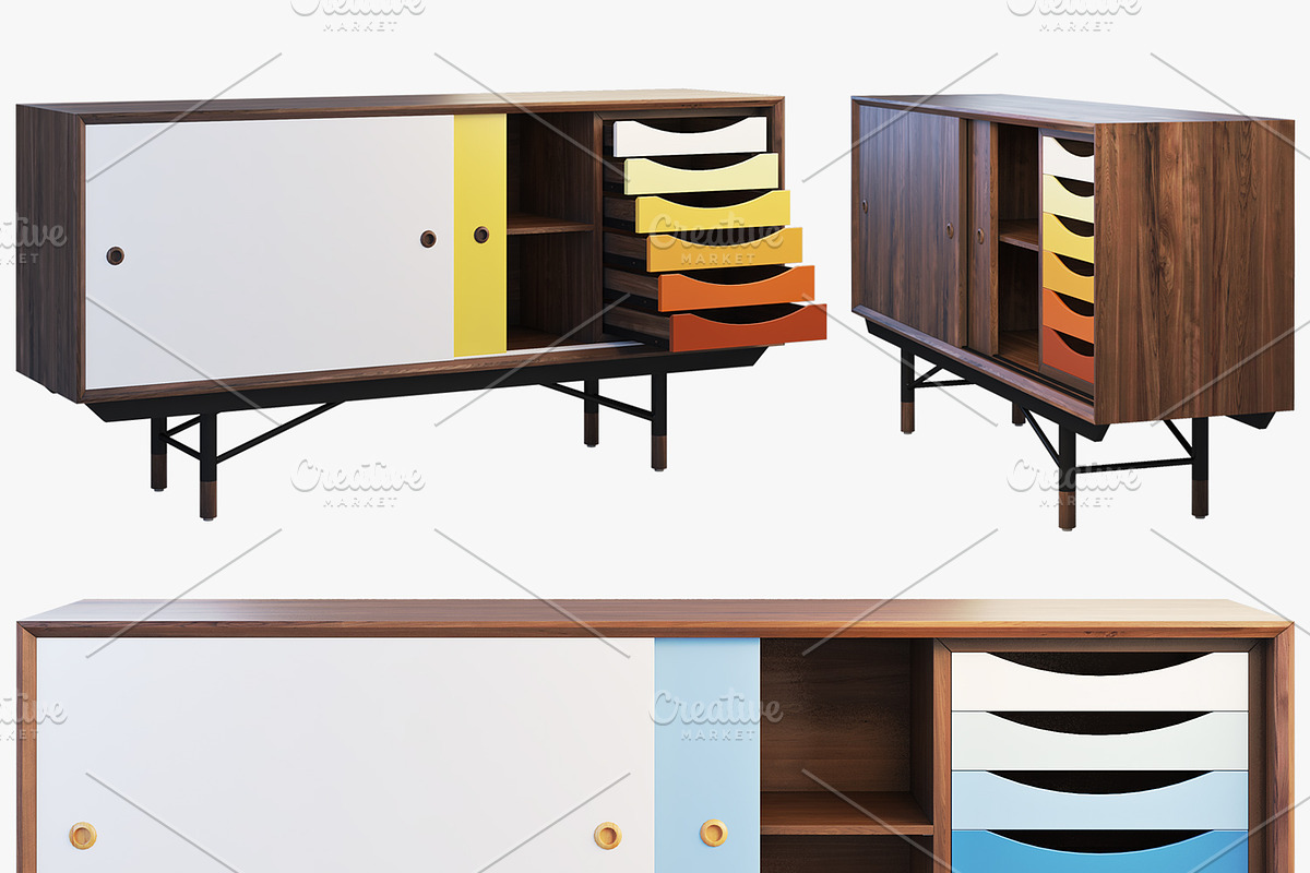 1955 Sideboard 3d model, a Furniture 3D Model by 3dmitruk (Photo 1 of 14)