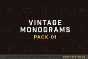 15 Vintage Monograms Pack 01, a Branding & Logo Template by Design Union Mx (Thumbnail 1 of 2)