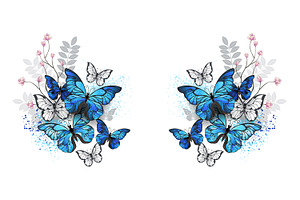 Twigs and blue butterflies