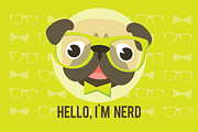 Vector pugs + 3 design templates, an Illustration by Olyzel (Thumbnail 3 of 5)