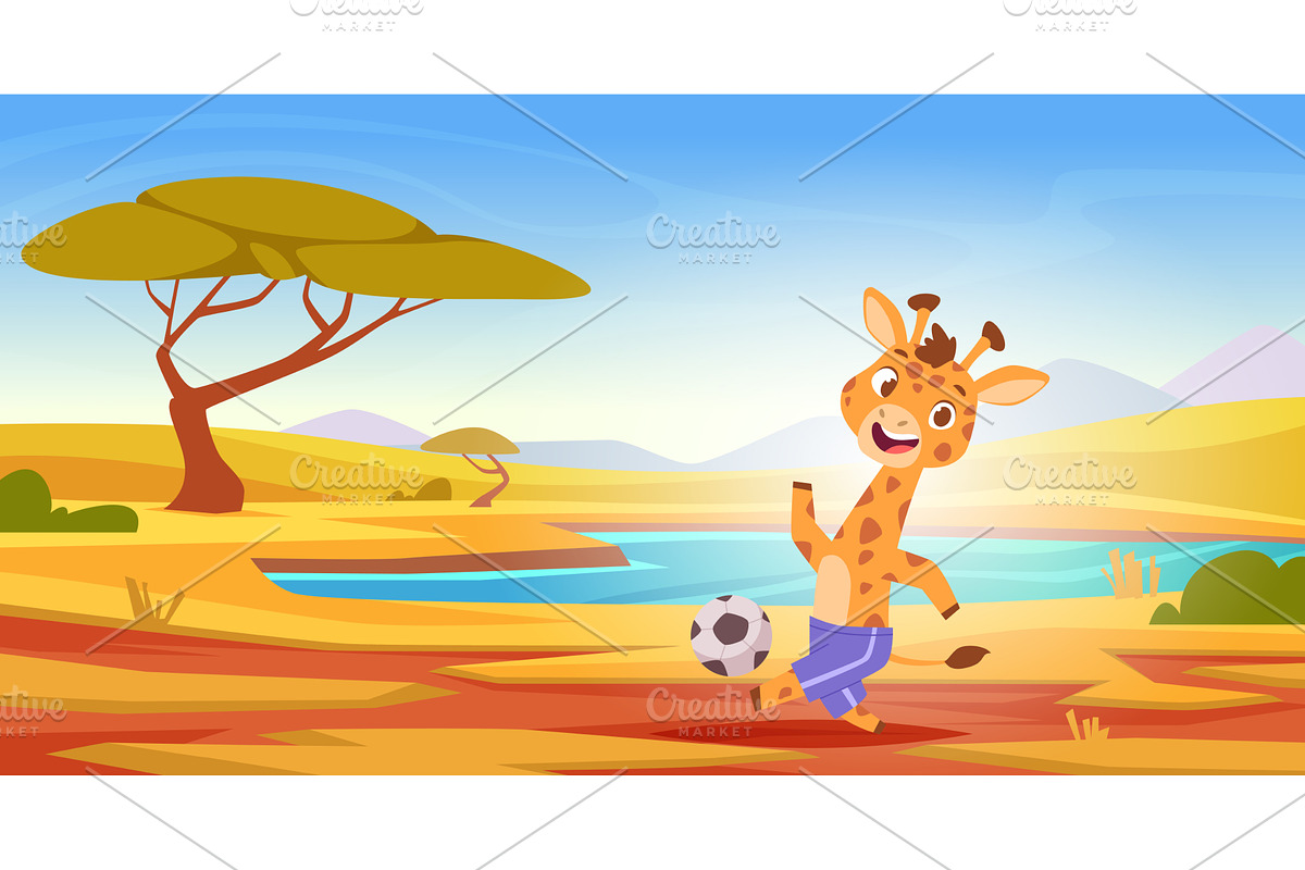Giraffe. Wild safari animal exact, an Animal Illustration by Onyx