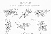 PEONY GARDEN LINE ART, an Object Graphic by CaraulanStore (Thumbnail 2 of 8)