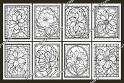 Stained Glass Flower Coloring Pages, an Object Graphic by protabsorkar11 (Thumbnail 4 of 4)
