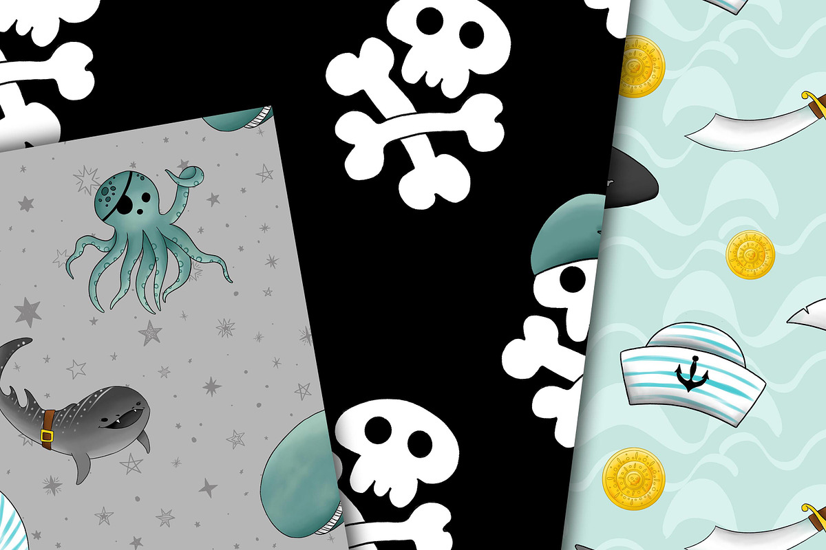 Pirates of the sea clipart, a Pattern Graphic by DarinaDigital (Photo 5 of 6)