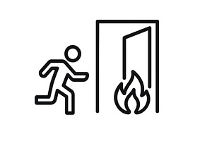 Person running towards an exit with, an Object Illustration by ZinetroN